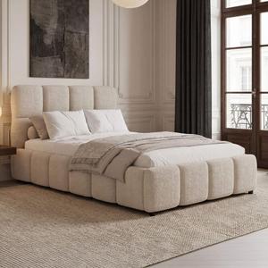 Łóżko tapicerowane z pojemnikiem 4583G | 120x200 | Boucle | Biały #6