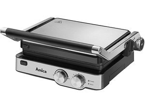 Grill elektryczny AMICA GK4011 2000 W Nieprzywierająca powłoka Srebrny