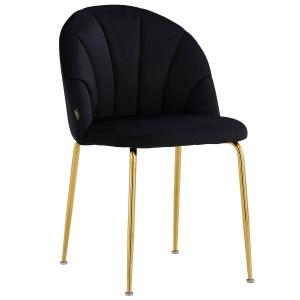 Krzesło Glamour C-905 czarne, złote nogi | OUTLET