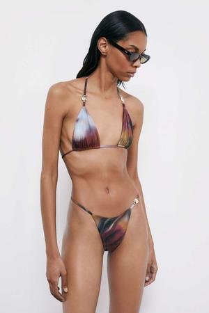 Top bikini trójkątny w nadruku Summer Faded