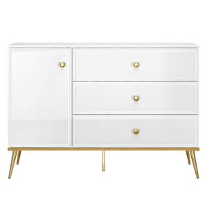 Komoda Glamour GOLDIN 05 biały/złoty