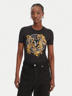 Versace Jeans Couture T-Shirt 80HAHE01 CJ02E Czarny Slim Fit