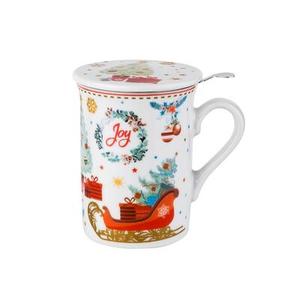 Kubek Joyful 280 ml w pudełku świąteczny wielokolorowy