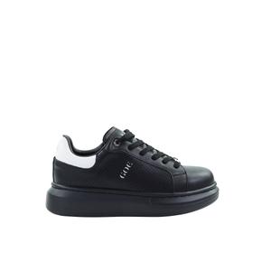 Damskie sneakersy skórzane czarne z perforacją GOE TT2N4006