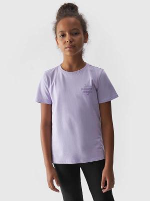 4F koszulka dziecięca bawełniana t-shirt dla dziewczynek F1549 fioletowy (122)
