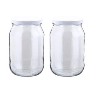 Komplet 2 słoików z zakrętkami 24,5 cm 1,7 l