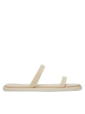 Calvin Klein Klapki Double Bar Slide - Jelly HW0HW02417 Écru