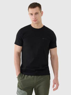 4F t-shirt męski koszulka bawełniana 4FWSS25TTSHM2003 czarna (L)