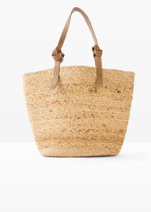 Torba shopper z juty z ozdobnymi supełkami