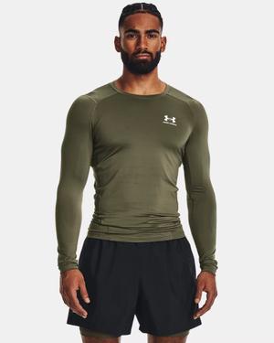 UNDER ARMOUR Męska koszulka kompresyjna z długim rękawem HeatGear zielona (3XL)