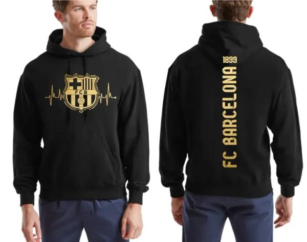 BLUZA BARCELONA LINIA ŻYCIA PREZENT DLA FANA PIŁKI NOŻNEJ ZŁOTY NADRUK