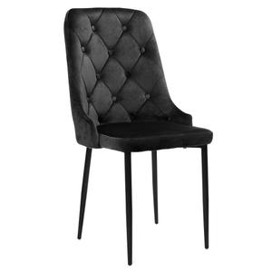 Krzesło do jadalni czarne HY-DC0255 WELUR | OUTLET
