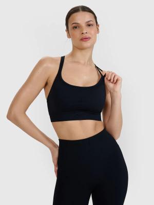 4F biustonosz sportowy z niskim wsparciem treningowy 4FWSS25USBAF166 czarny (XS/S)