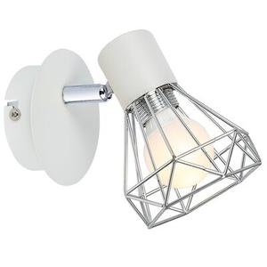 Kinkiet VERVE 1x40W E14 biały abażur chrom CANDELLUX