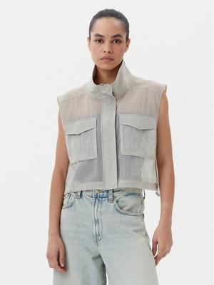 PINKO Kamizelka 104852 A2EK Szary Regular Fit