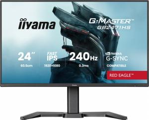 IIYAMA Monitor 23,8 cala GB2471HS-B1 Fast IPS,FHD,240Hz,2xHDMI,DP, 350cd, HAS(150) PIVOT, Adaptive G-SYNC - 1920 x 1080 @48-240Hz DisplayPort Only