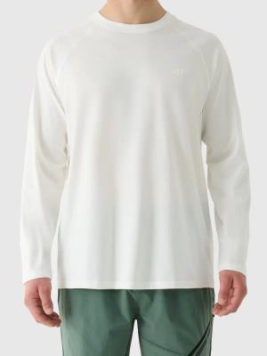 4F koszulka z długim rękawem męska longsleeve 4FWAW25TLONM474 biały (L)