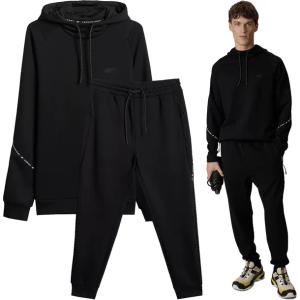 Spodnie Bluza 4F Komplet Dresowy Męski Dres Sportowy z Kapturem Wygodny L