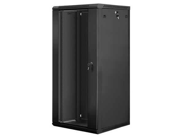 Lanberg Szafa instalacyjna wisząca 19 cali 27U 600X600mm czarna (drzwi szklane)