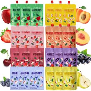 Mus OWOLOVO Mix Musów Premium tubki dla dzieci Mix 8 różnych smaków 24x200g