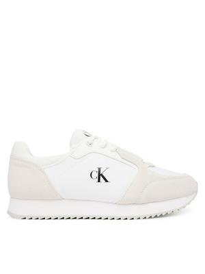 Calvin Klein Jeans Sneakersy Runner Laceup Sock Mg Nylon Mix YW0YW01644 Biały
