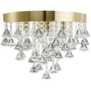 LAMPA SUFITOWA ZŁOTA PLAFON GLAMOUR DO SALONU KRYSZTAŁOWA