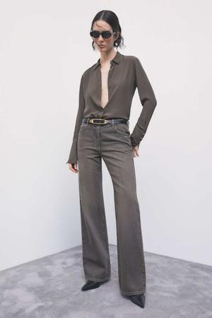 Jeansy wide leg z niskim stanem