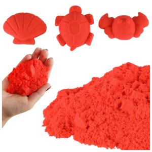 MAGICZNY PIASEK KINETYCZNY DYNAMICZNY PIASKOLINA W WORECZKU 1KG CZERWONY