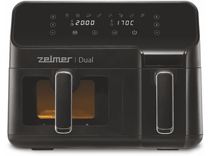 Frytkownica niskotłuszczowa Air fryer ZELMER ZAF9000 Dual 2700 W, 9.5 L Czarny