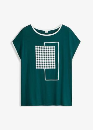 T-shirt z kontrastową lamówką