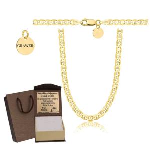 ZŁOTY PEŁNY ŁAŃCUSZEK MĘSKI GUCCI PR. 925 585 SOLIDNY + GRAWER GRATIS