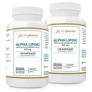 KWAS ALFA LIPONOWY 600mg VEGE 2x120kaps MEGA DAWKA