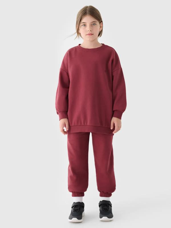 4F spodnie dresowe dziecięce unisex 4FJWAW24TTROU0920 czerwone (152)