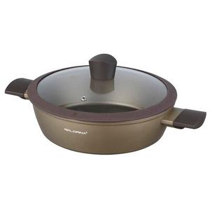 Patelnia głęboka aluminiowa Cava z pokrywką 28 cm 3,3 l złoty