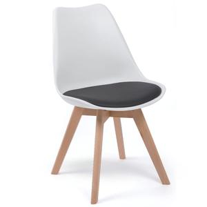 Krzesło skandynawskie 53E-7 biało-czarne | OUTLET