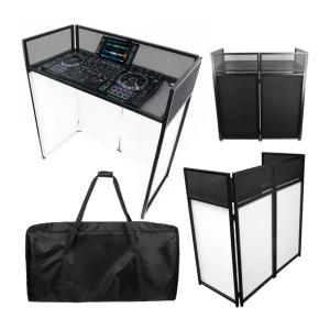 PARAWAN STÓŁ SKŁADANY DLA DJ EKRAN STOISKO STAND 100CM BIAŁY CZARNY ETUI