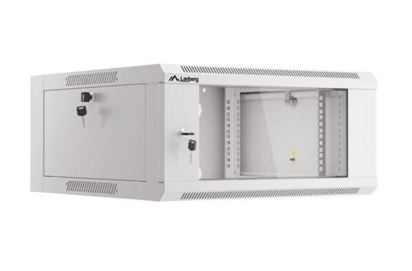 Lanberg Szafa instalacyjna rack wisząca 19 cali 4U 600 szara drzwi szkalne (złożona)