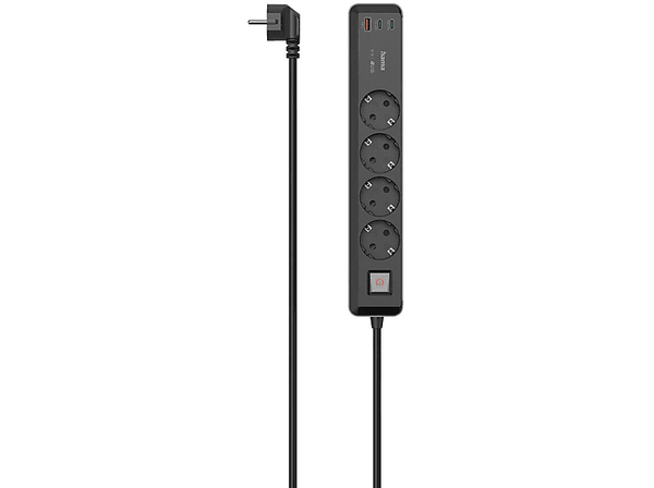 Listwa zasilająca HAMA 4gn Schuko 1,4M, 2xUSB C/A, PD 65W 223189