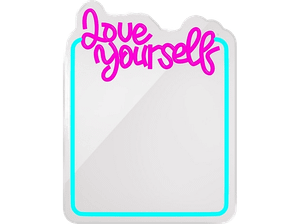 Kolorowy neon LED z lustrem FOREVER TF1 Love Yourself Niebiesko-różowy