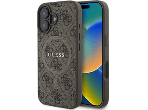 Etui GUESS Hardcase 4G Magsafe do iPhone 16 Plus 6,7 cala Brązowy
