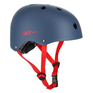 NILS EXTREME kask skatingowy orzeszek MTW001 szary/czerwony (48-52)