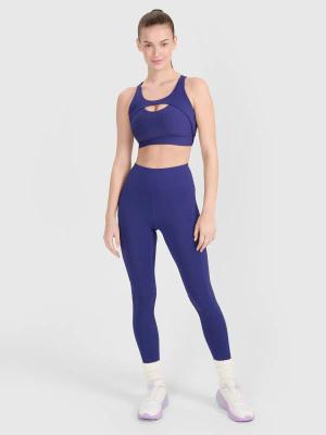 4F legginsy sportowe damskie do ćwiczeń 4FWSS25TFTIF304 granatowe (M)