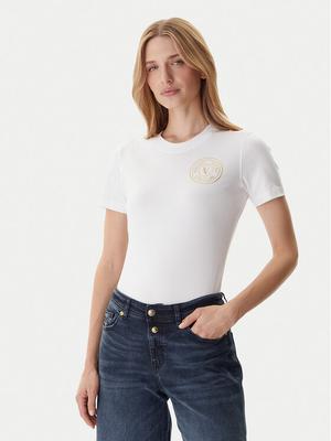 Versace Jeans Couture T-Shirt 79HAHT01 CJ03T Biały Regular Fit