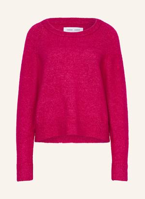 Samsøe  Samsøe Sweter Nor O-N Short Z Dodatkiem Alpaki pink