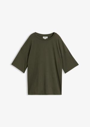 Luźny T-shirt z mieszanki bawełny