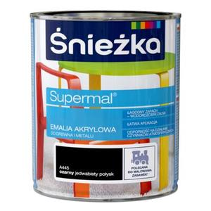 Farba emaliowa Supermal akrylowy czarny 0,8 l Śnieżka