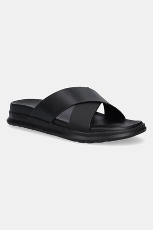 Tommy Hilfiger klapki skórzane D DENSITY HILFIGER LTH CC SAND