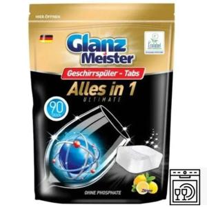 GlanzMeister tabletki do zmywarki 90 szt. Doypack PVOH Eco Label cytrynowe