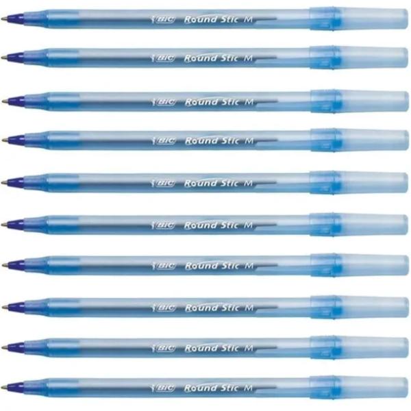 BIC DŁUGOPIS BIUROWY SZKOLNY ROUND STIC NIEBIESKI 10 sztuk