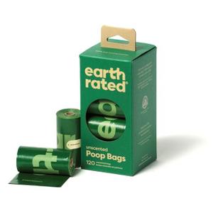 Earth Rated bezzapachowe woreczki na odchody na 8 rolkach uzupełniających, 120 szt.